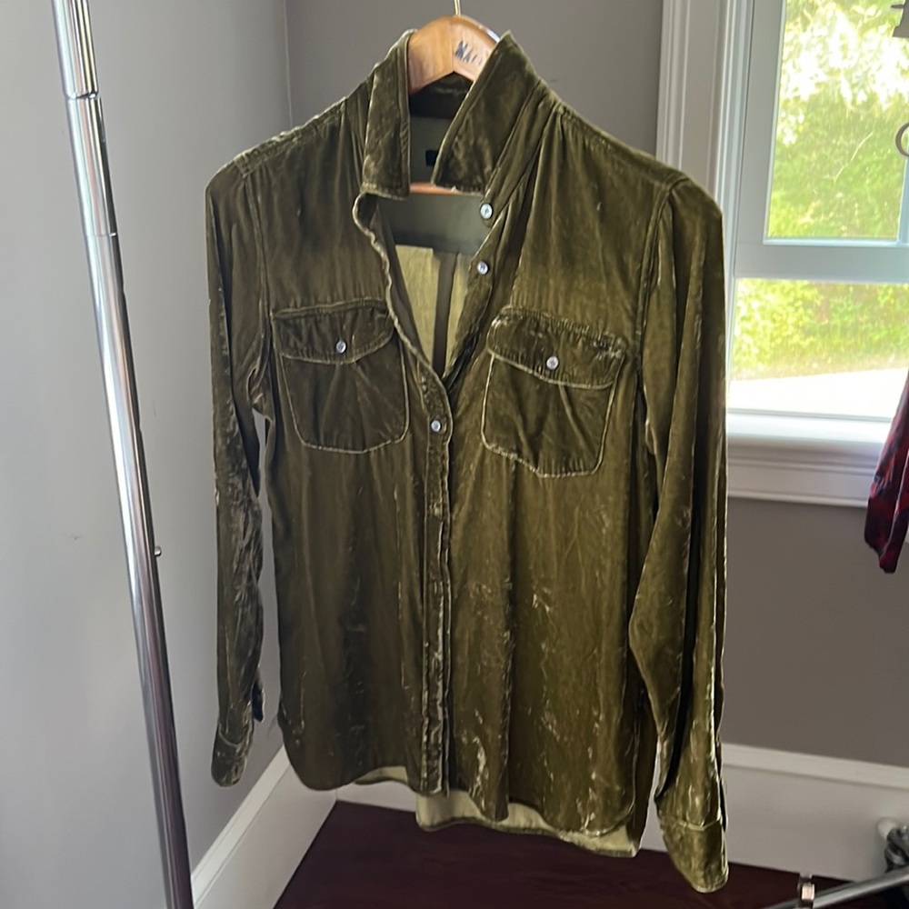 JCrew Classic-fit shirt in drapey velvet